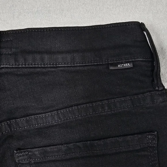 Mother Jeans Women 26 The Insider Step Crop Fray Jeans Not Guilty Black Wash NWT